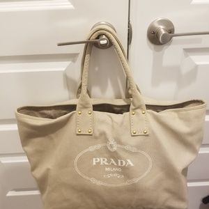 Authentic PRADA canvas tote